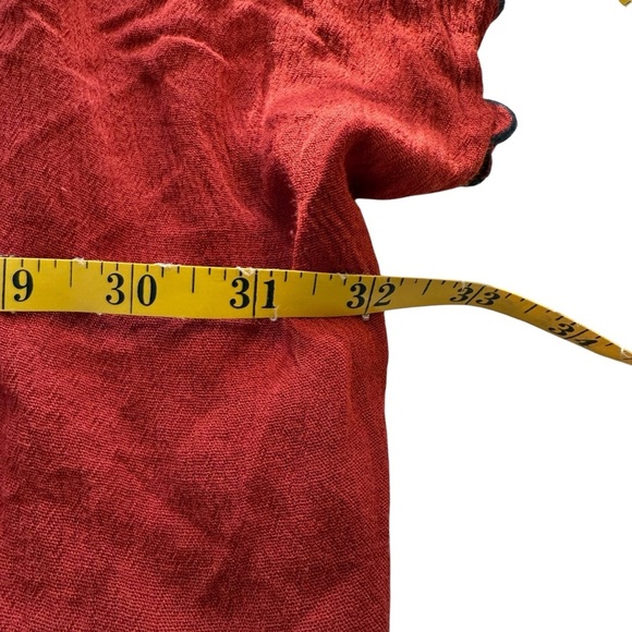 Umgee Clay Red Rust Floral Scalloped Trim Boho Gauzy Cardigan Size M/L Festival - Picture 6 of 9